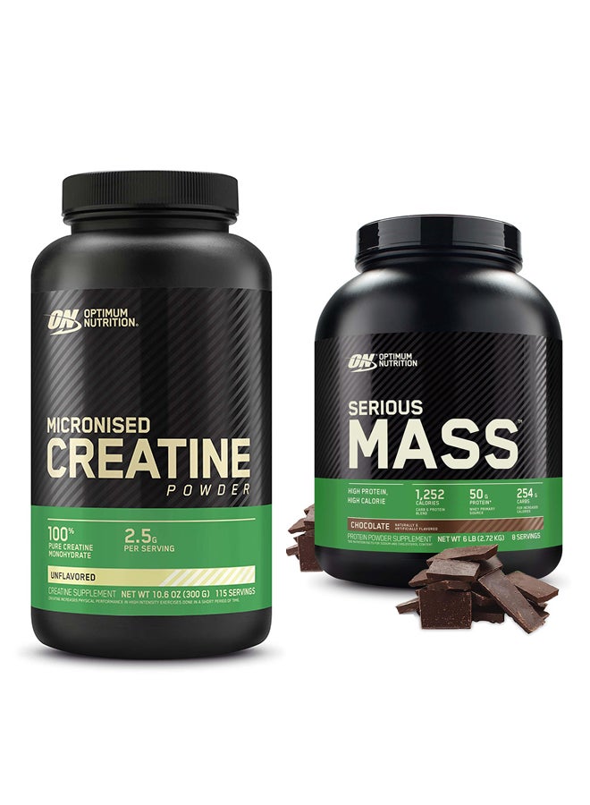 Optimum Nutrition عرض حزمة حصرية - على ماس خطير شوكولاتة 6Lb ومسحوق الكرياتين المجهرية بدون نكهة 300 جرام 115 حصة - Image 1